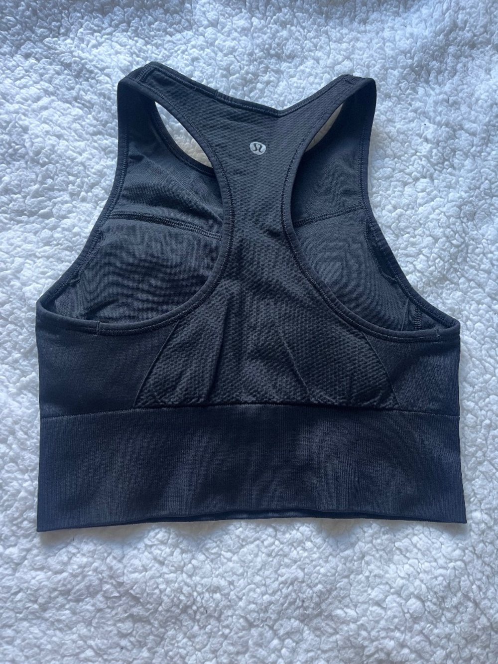lululemon black sport bra racer back size 6
